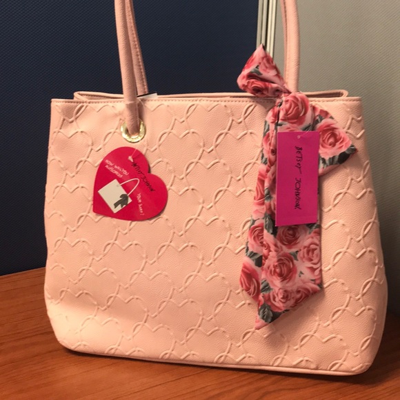 Betsey Johnson Tote with Scarf in Blush NWT - Picture 2 of 8